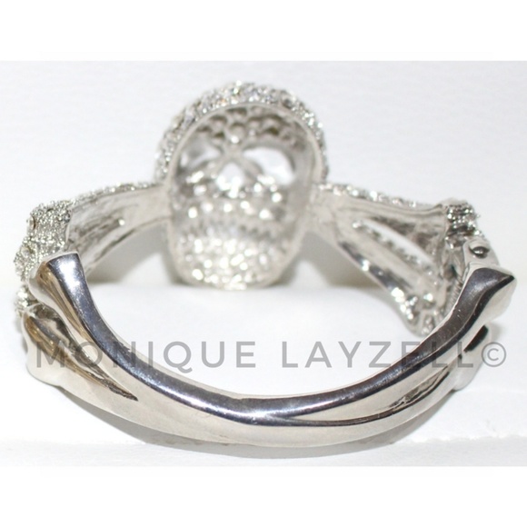 SilveTone Crystal Skull and Bones Fashion Bracelet - Picture 2 of 2